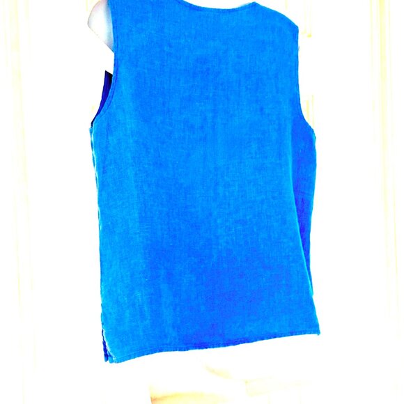 Habitat 100%  Blue Linen Shell size small - Picture 3 of 6